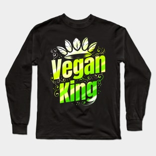 Vegan King With Leaves Crown - Go Vegan Long Sleeve T-Shirt